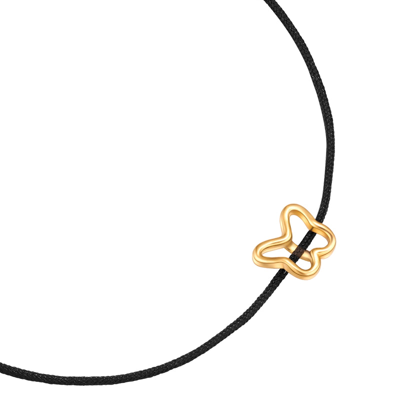 Armband Textil schwarz Butterfly gelbgold