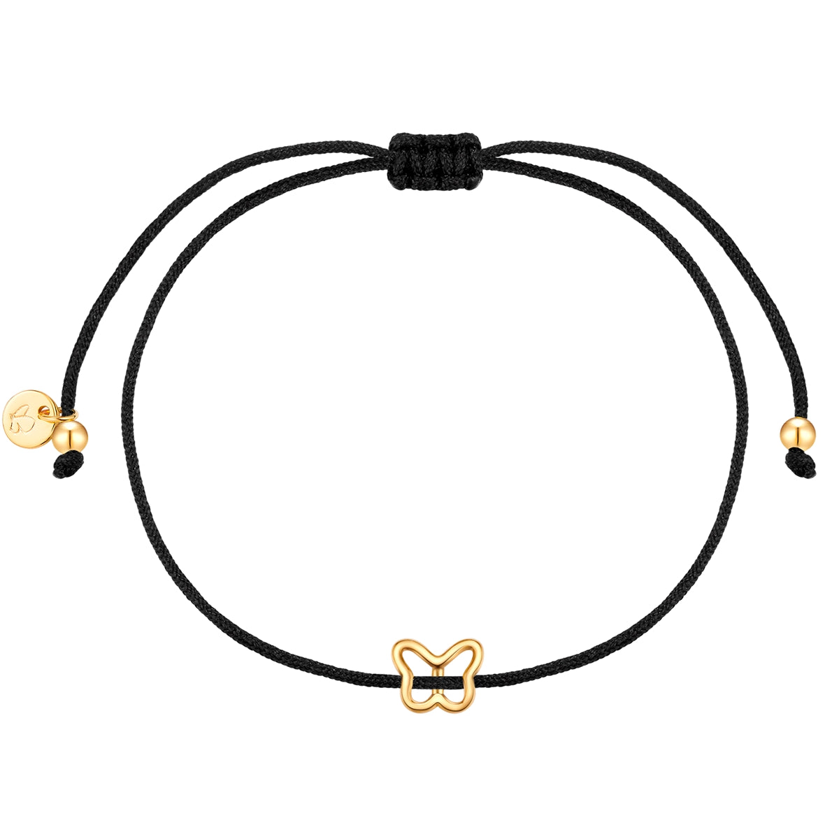 Armband Textil schwarz Butterfly gelbgold