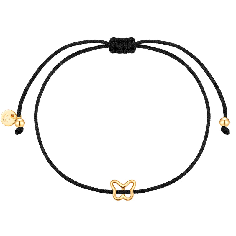 Armband Textil schwarz Butterfly gelbgold