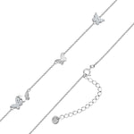 Kette mit Schmetterlings-Anhänger silber Zirkonia