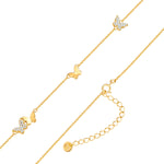 Schmetterlings-Kette gold Zirkonia
