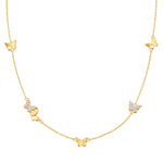 Schmetterlings-Kette gold Zirkonia