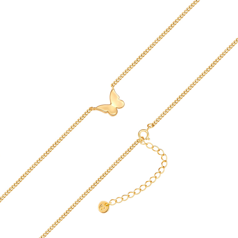 Kette mit Anhänger Schmetterling gelbgold