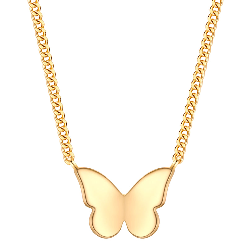 Kette mit Anhänger Schmetterling gelbgold