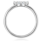 Schmetterlings-Ring silber mit Zirkonia
