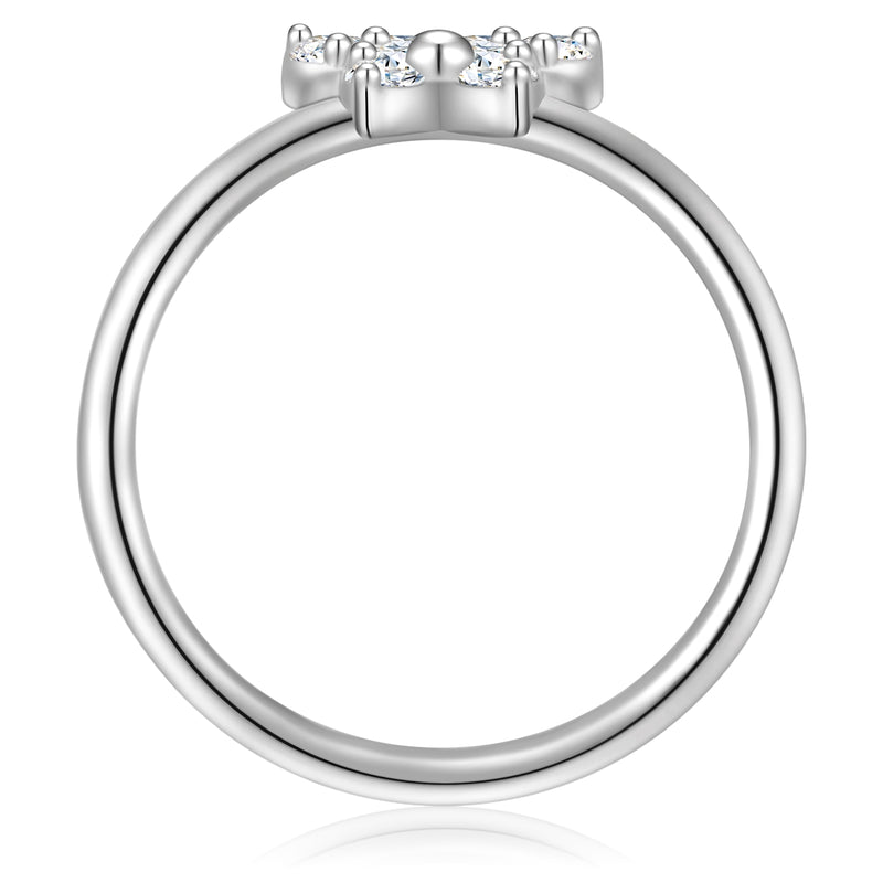 Schmetterlings-Ring silber mit Zirkonia