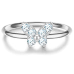 Schmetterlings-Ring silber mit Zirkonia