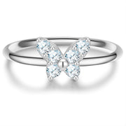 Schmetterlings-Ring silber mit Zirkonia
