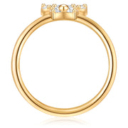 Ring mit Motiv Schmetterling gold mit Zirkonia
