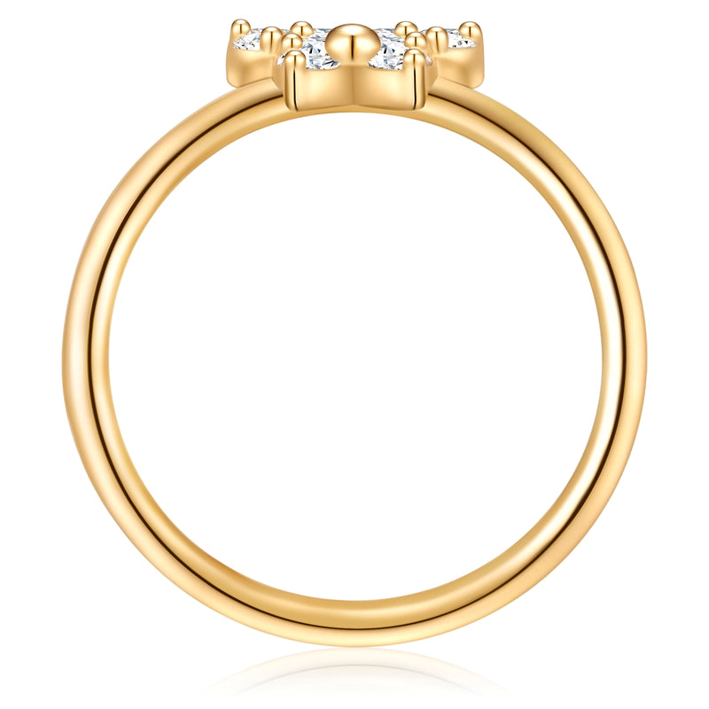 Ring mit Motiv Schmetterling gold mit Zirkonia