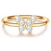 Ring mit Motiv Schmetterling gold mit Zirkonia