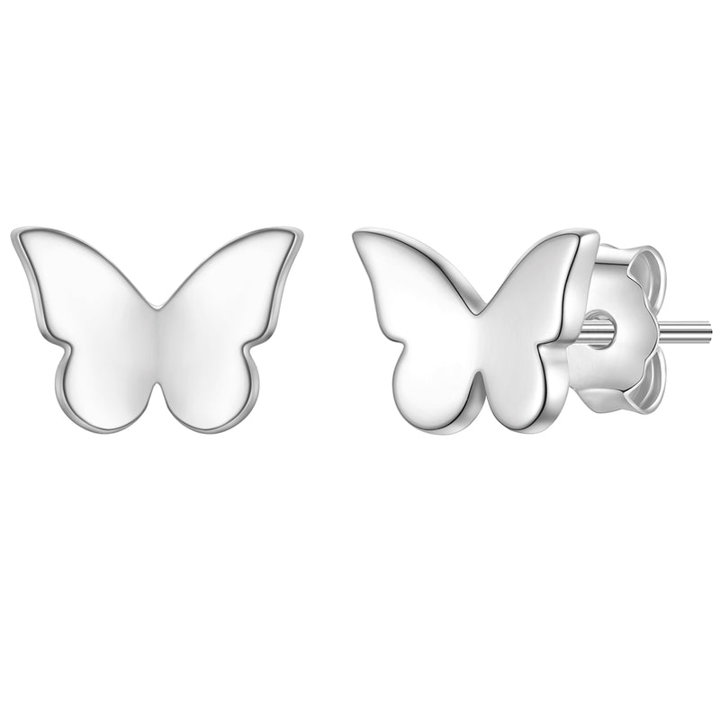 Schmetterlings-Ohrstecker silber
