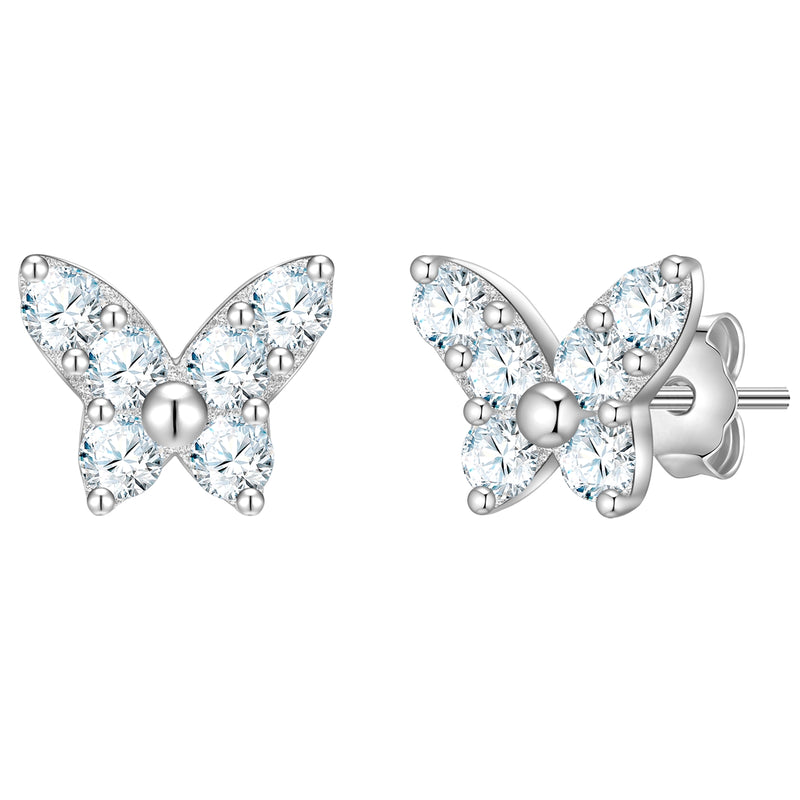 Ohrstecker Schmetterling silber mit Zirkonia