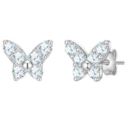 Ohrstecker Schmetterling silber mit Zirkonia