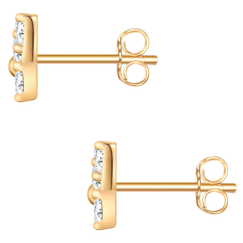 Schmetterlings-Ohrstecker gold mit Zirkonia