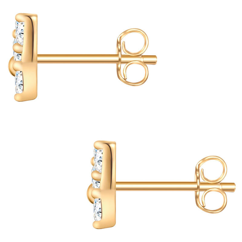 Schmetterlings-Ohrstecker gold mit Zirkonia