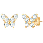 Schmetterlings-Ohrstecker gold mit Zirkonia