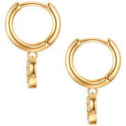 Creolen mit Einhänger Butterfly gold mit Zirkonia