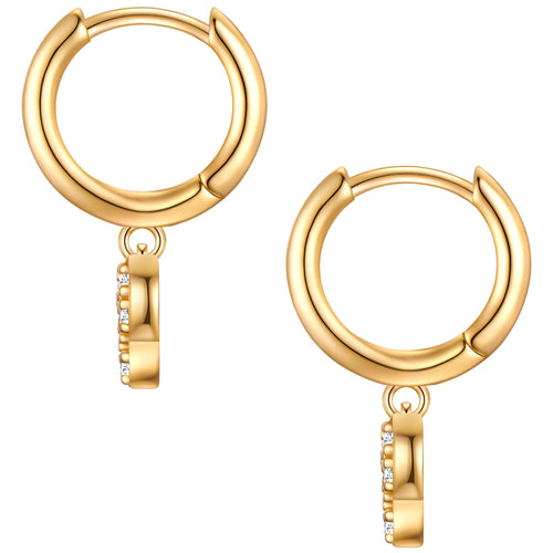 Creolen mit Einhänger Butterfly gold mit Zirkonia