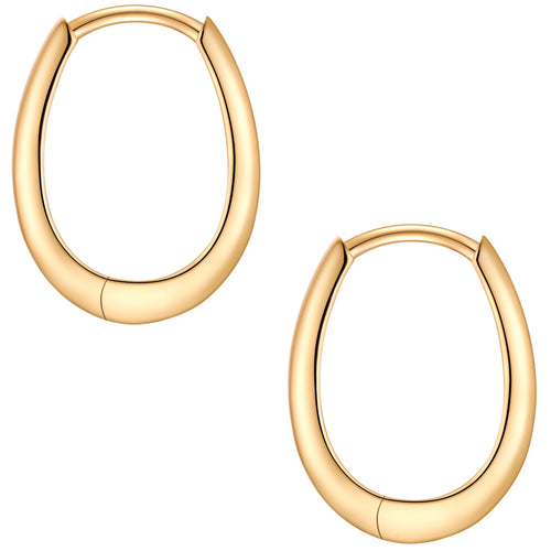 Glänzende Silber Hoops gold
