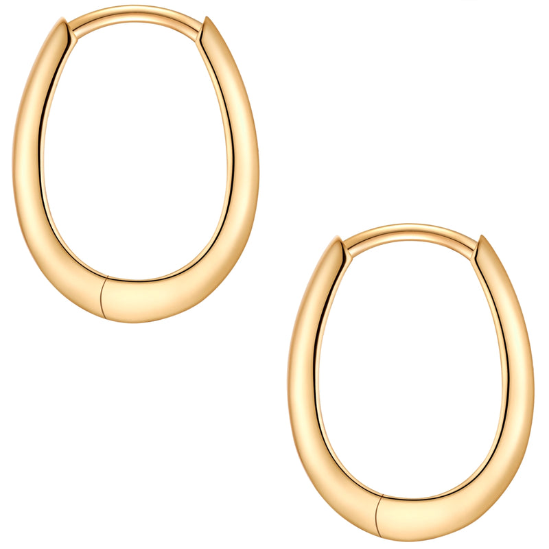 Glänzende Silber Hoops gold