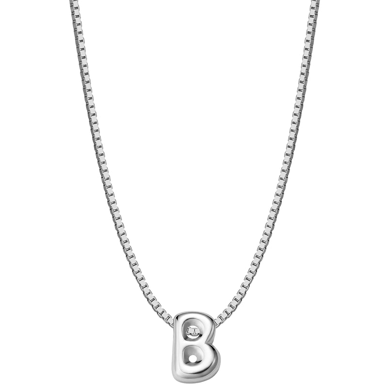 Halskette Bubble Letter B silber