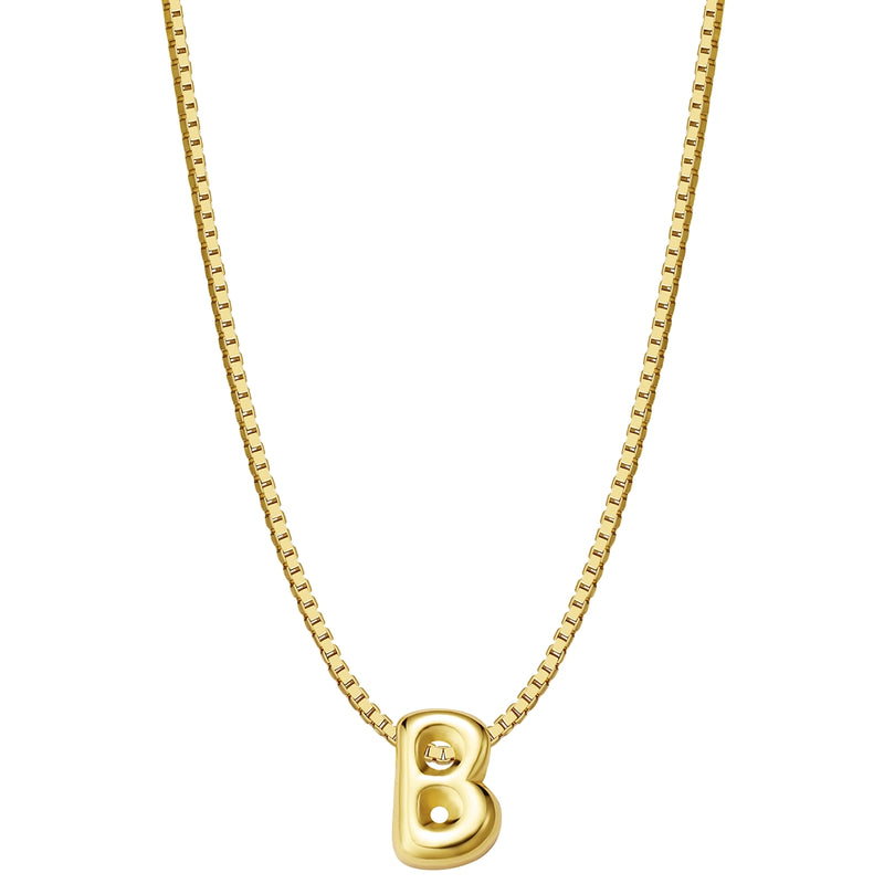 Halskette Bubble Letter B gold