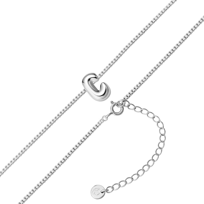 Halskette Bubble Letter C silber