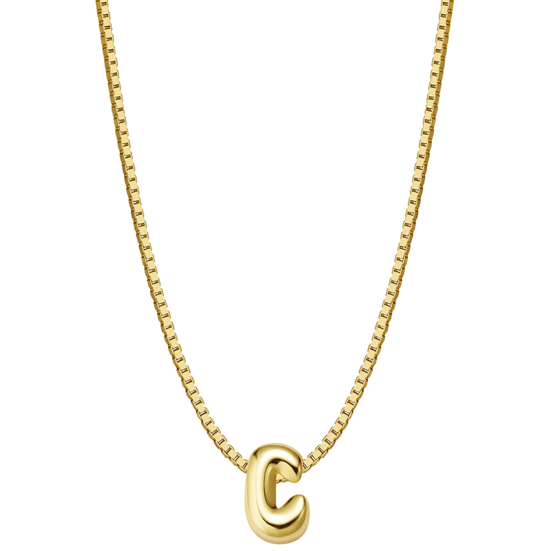 Halskette Bubble Letter C gold