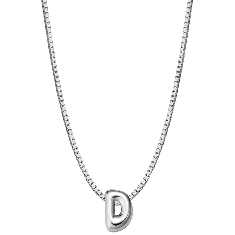 Halskette Bubble Letter D silber