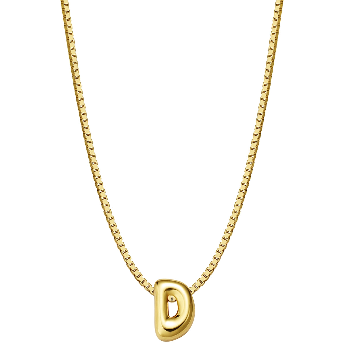 Halskette Bubble Letter D gold