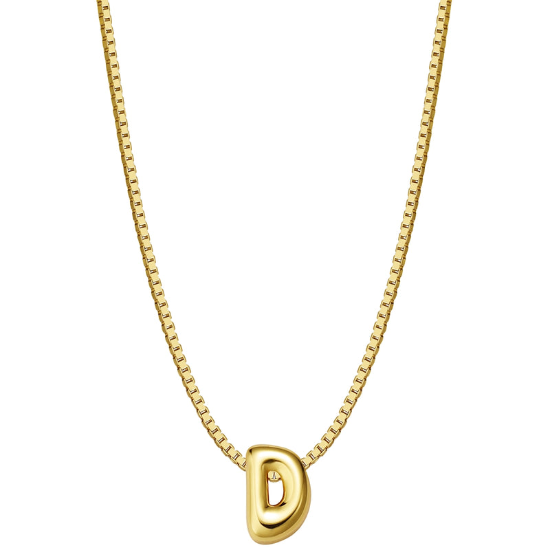 Halskette Bubble Letter D gold