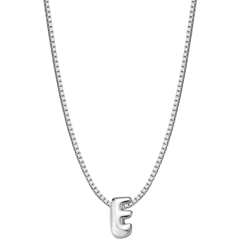 Halskette Bubble Letter E silber