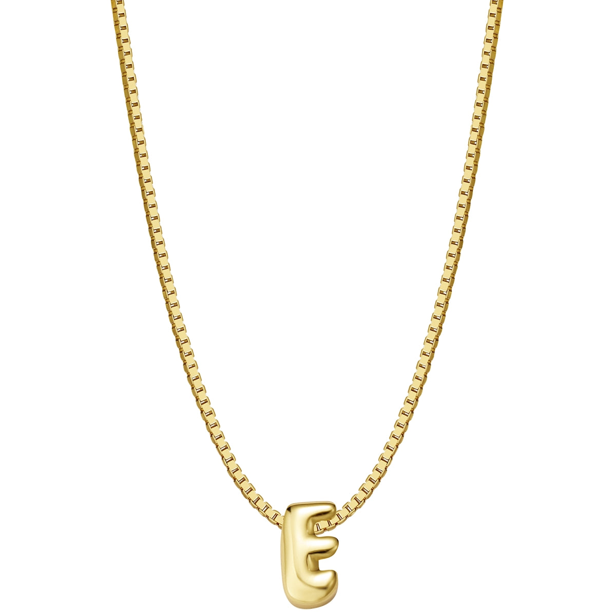 Halskette Bubble Letter E gold