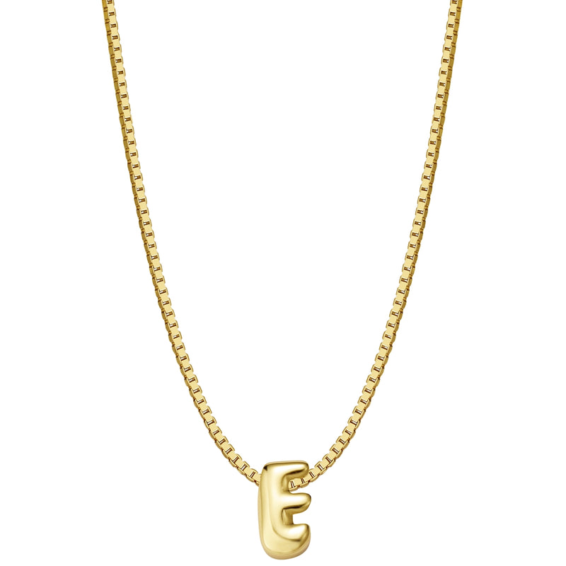 Halskette Bubble Letter E gold