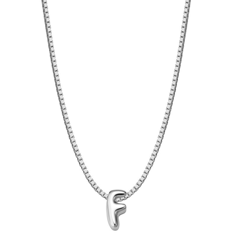 Halskette Bubble Letter F silber