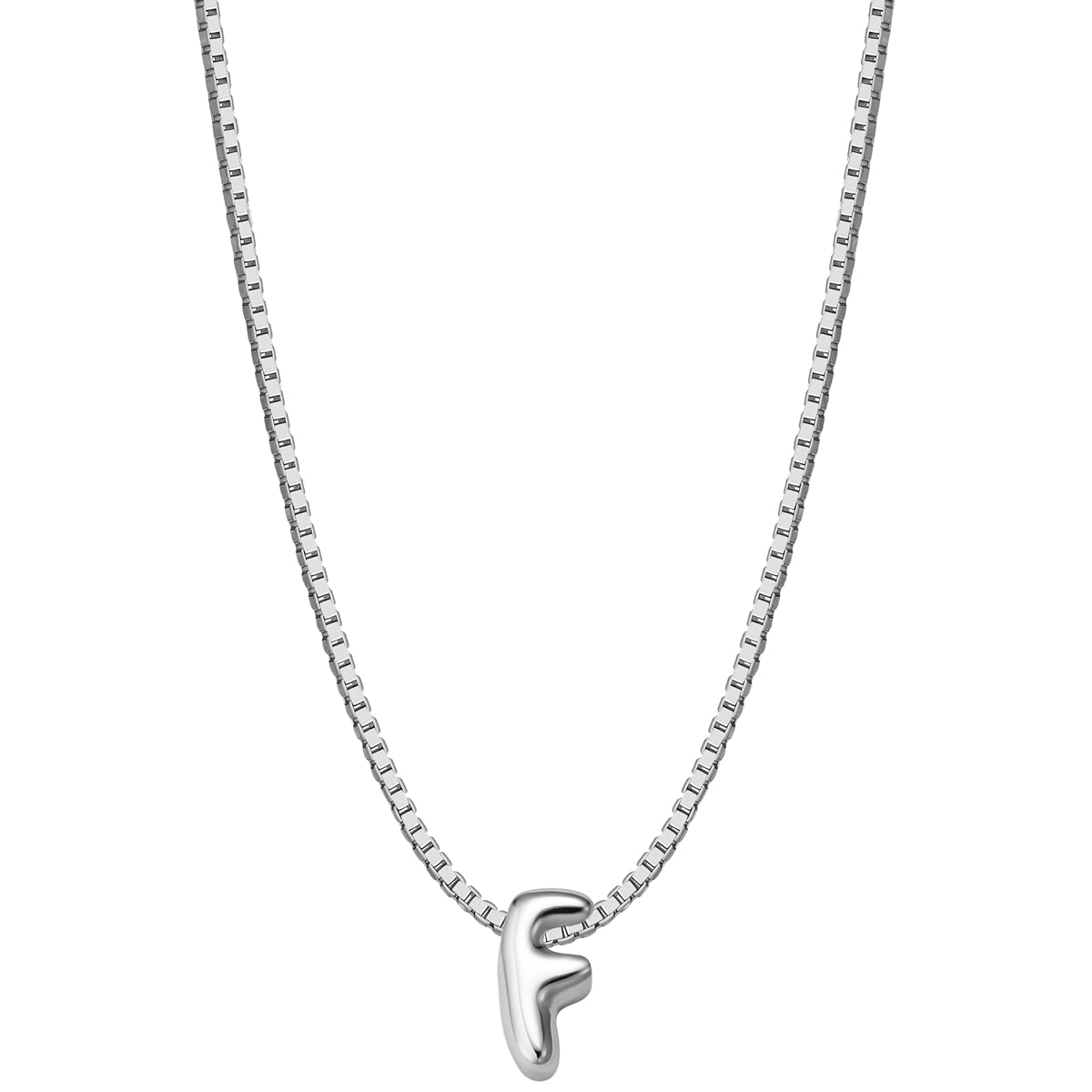 Halskette Bubble Letter F silber