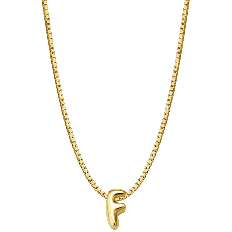 Halskette Bubble Letter F gold