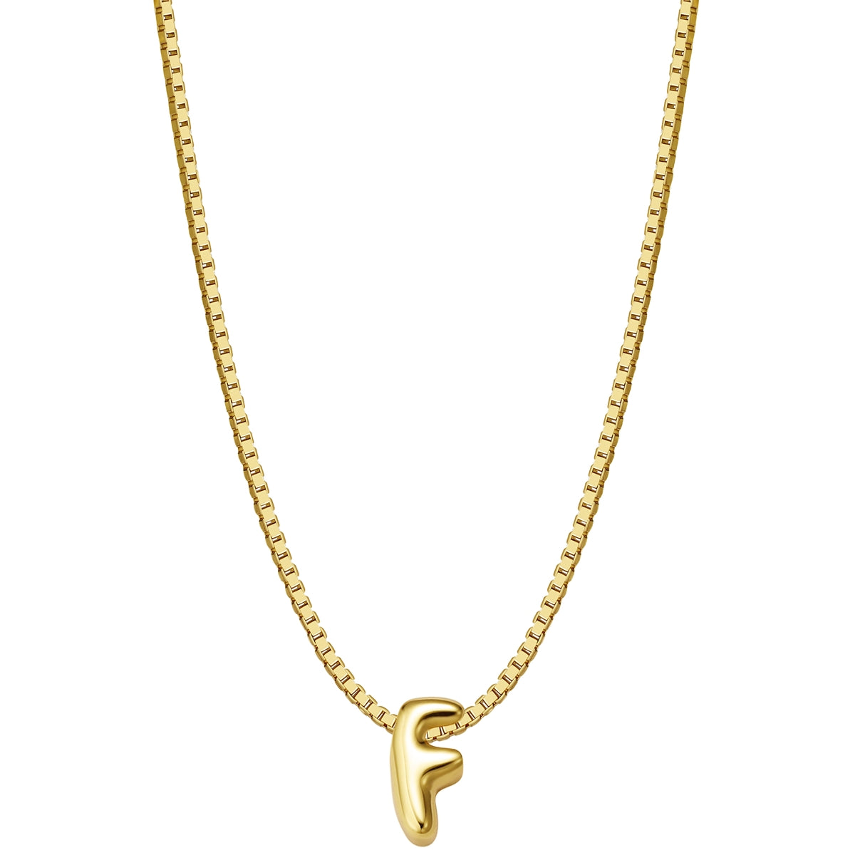 Halskette Bubble Letter F gold