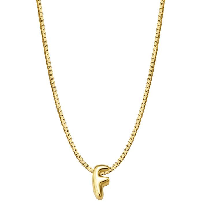 Halskette Bubble Letter F gold