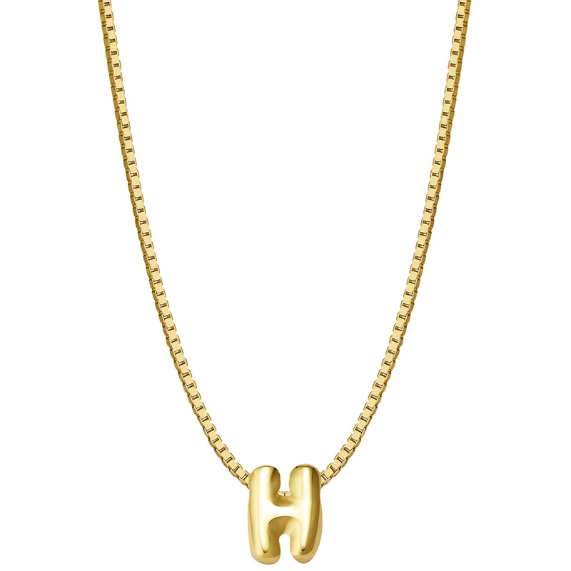 Halskette Bubble Letter H gold