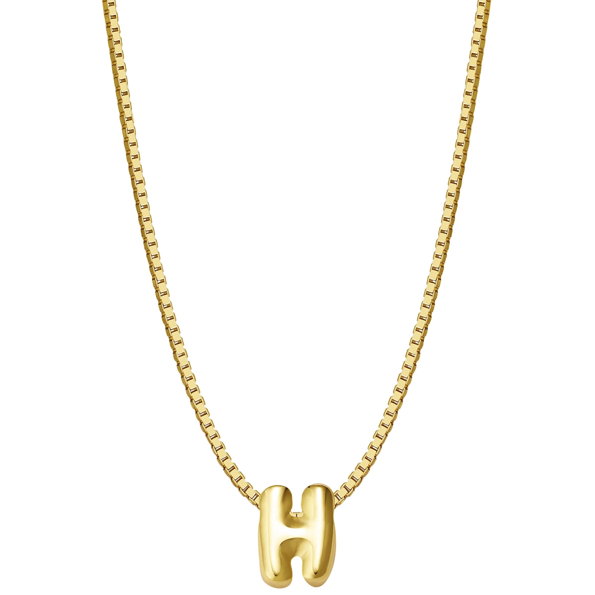 Halskette Bubble Letter H gold