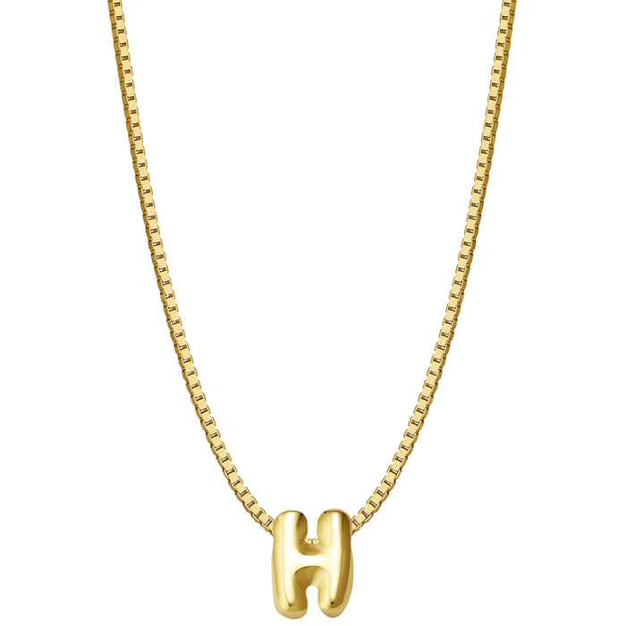 Halskette Bubble Letter H gold
