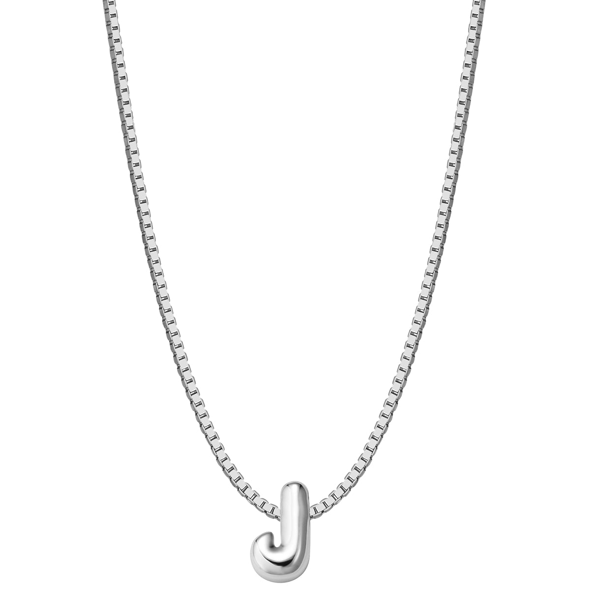Halskette Bubble Letter J silber