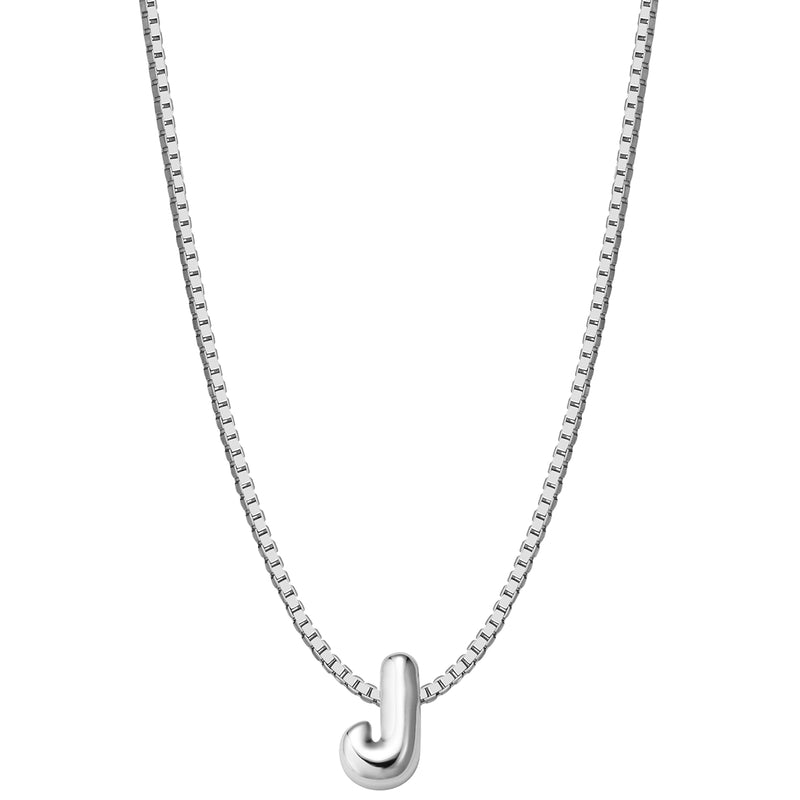 Halskette Bubble Letter J silber
