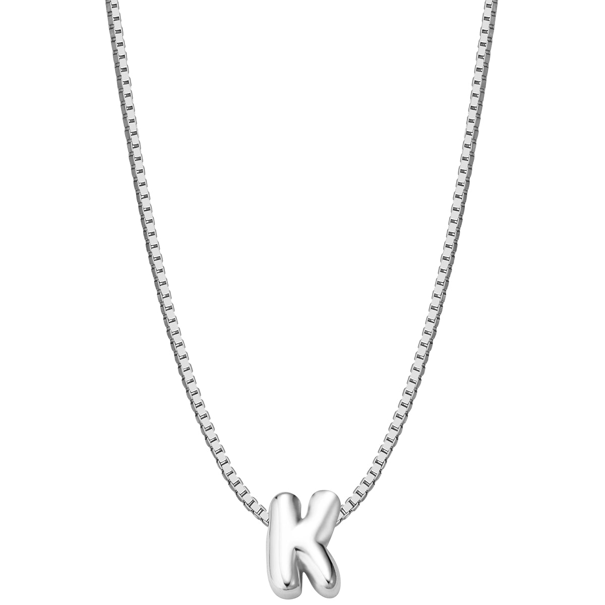 Halskette Bubble Letter K silber