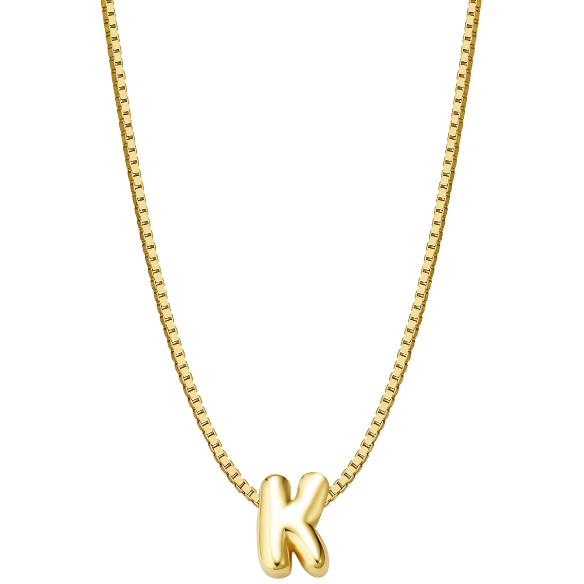 Halskette Bubble Letter K gold