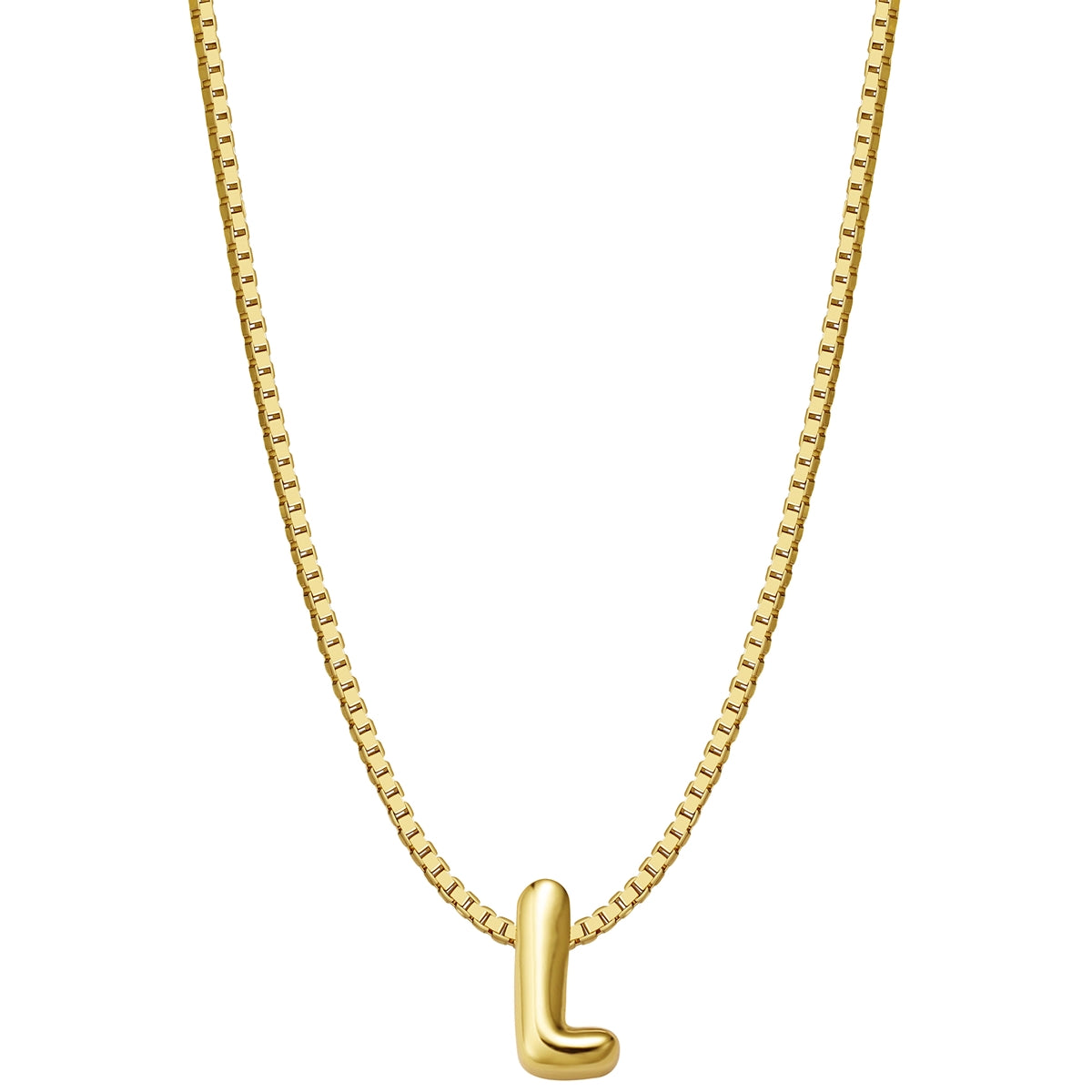 Halskette Bubble Letter L gold