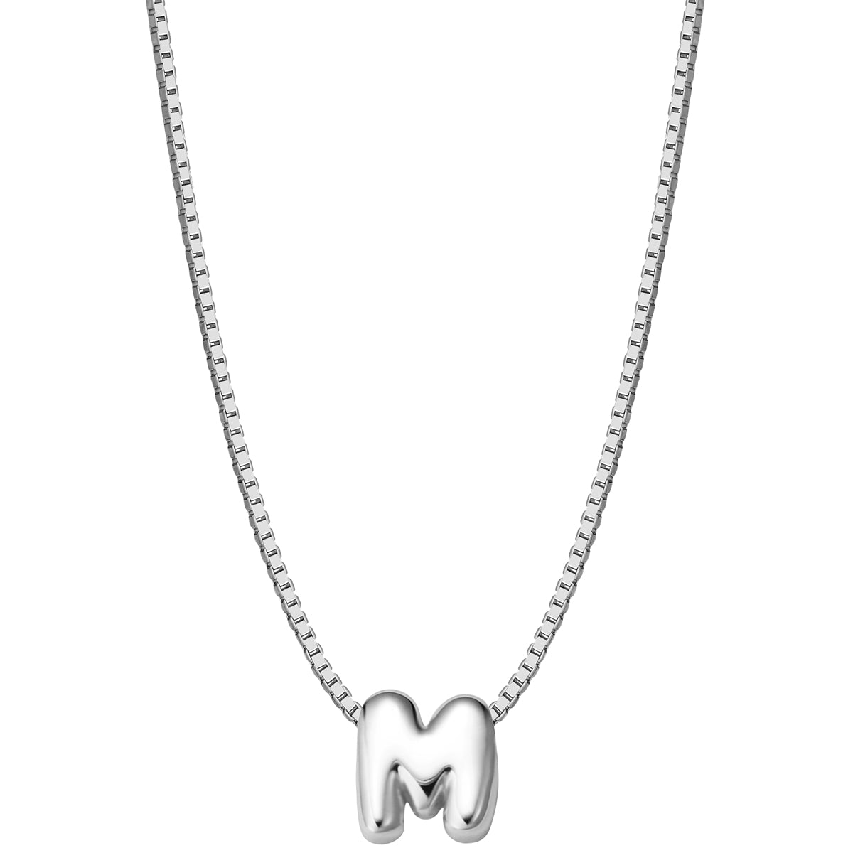 Halskette Bubble Letter M silber