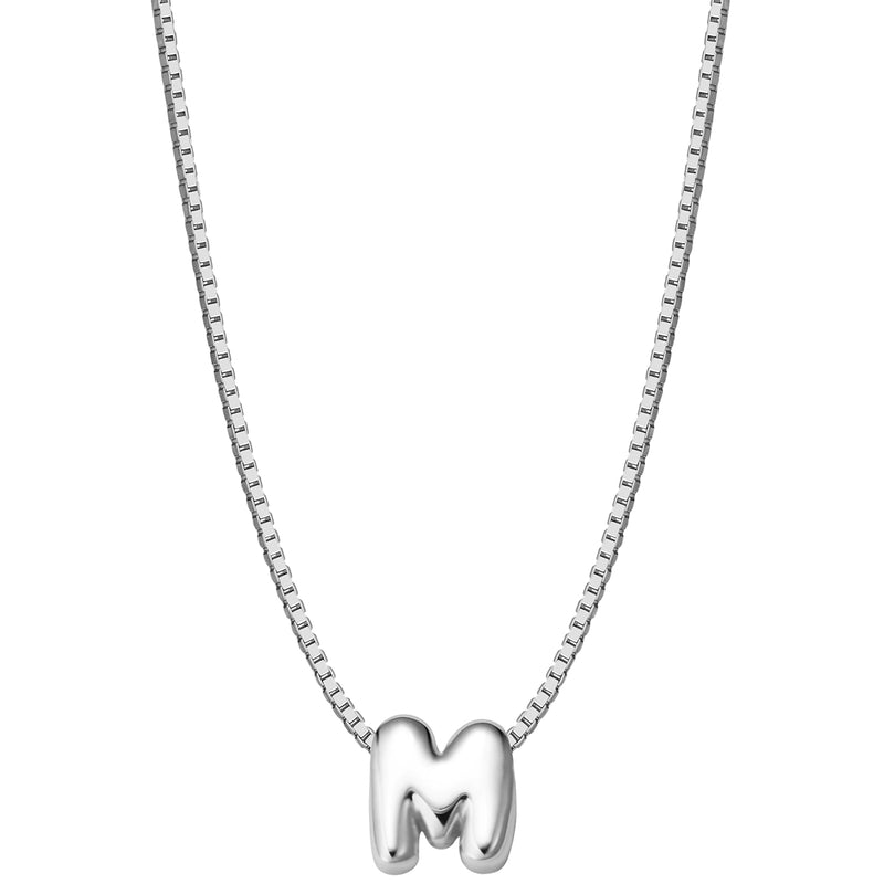 Halskette Bubble Letter M silber
